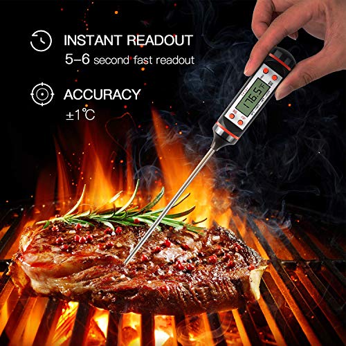  Digital Meat Thermometer with Probe, Instant Read Food