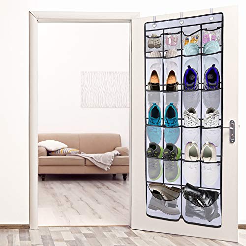 Over The Door Shoe Organizer ULG Shoe Holder, 2 Pack White (62 x 21 inch)