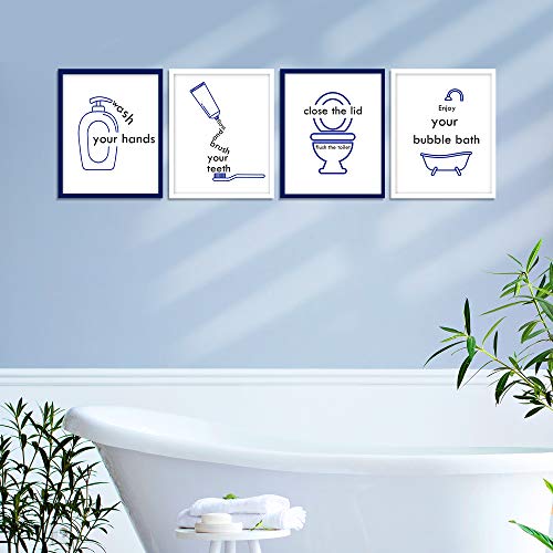 ULG Funny Bathroom Signs Set of 4 Bathroom Decor Art Prints-Unframed - 8x10s