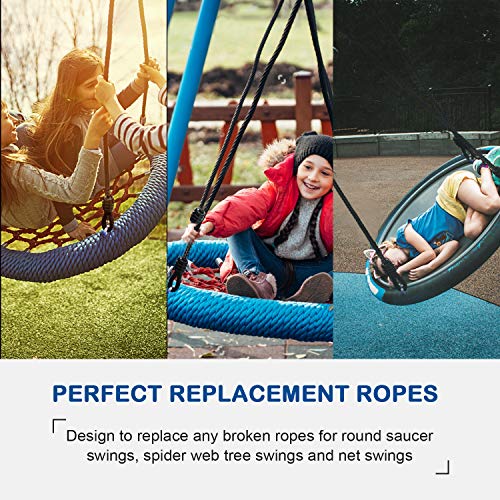 PACEARTH Saucer Tree Swing Ropes Support 660lbs 70.87in Length Adjustable Hanging Ropes - Pack of 2