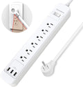 6 AC Outlets, 3 USB Ports Power Strip Surge Protector SUPERDANNY