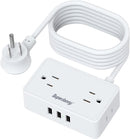 SUPERDANNY Power Strip, 4 AC Outlets, 3 USB Ports, 5ft Cord