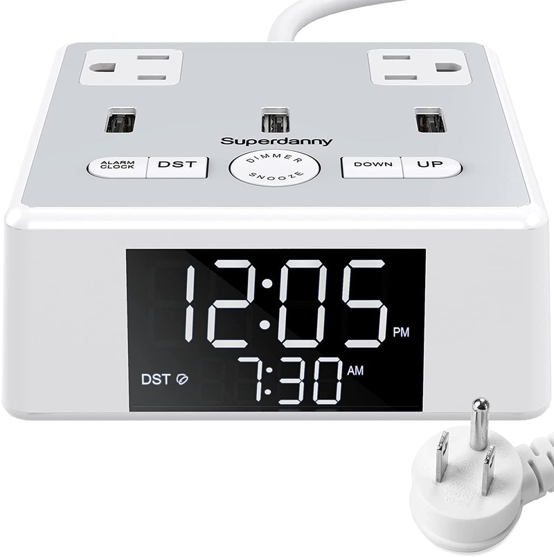Digital Alarm Clock with USB Charger, SUPERDANNY