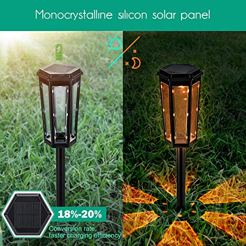 Solar Path Lights Outdoor 6-Pack, JACKYLED Solar Powered Pathway Light Bright LED Landscape Light, Solar Outdoor Lights