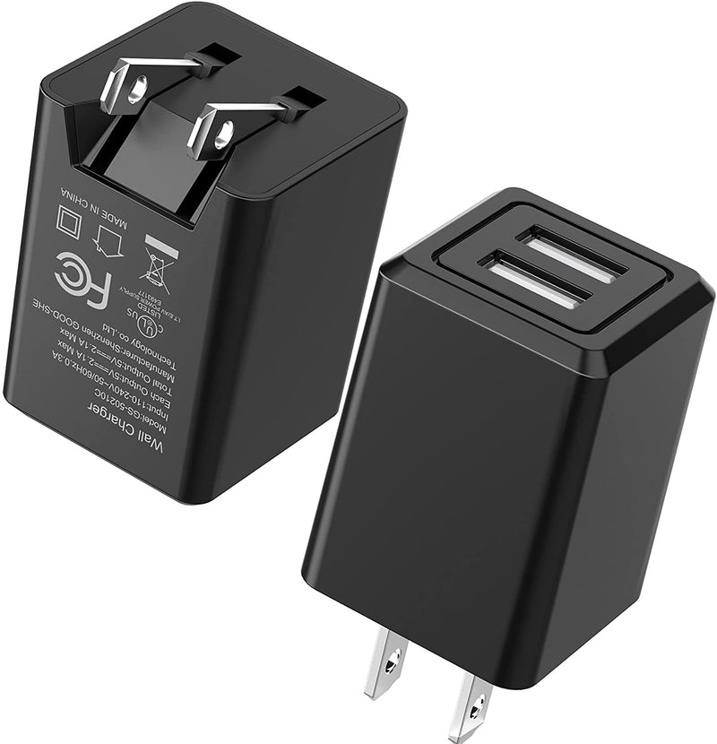 SUPERDANNY USB Wall Charger,  2.1A Dual Ports Phone Charger 2 Packs