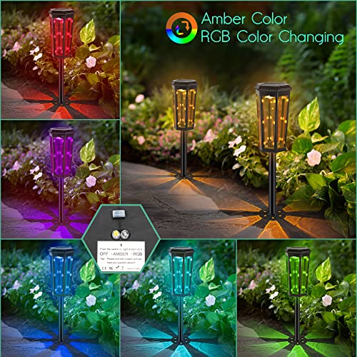 Solar Path Lights Outdoor 6-Pack, JACKYLED Solar Powered Pathway Light Bright LED Landscape Light, Solar Outdoor Lights