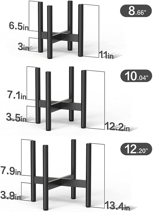 ULG  10 Inch Plant Stand Mid Century Wood Flower Planter Holder Stand (Plant Pot Not Included)