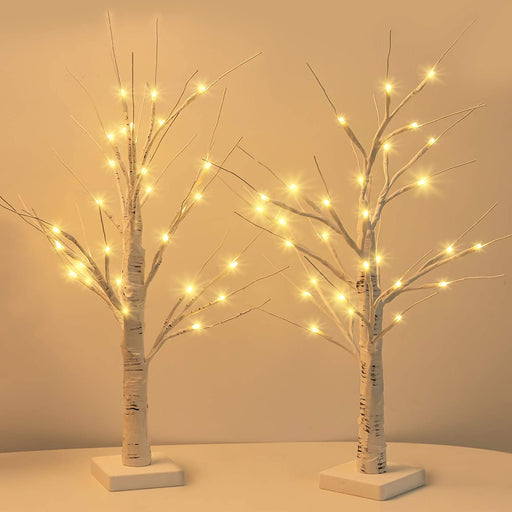 Set of 2 2FT 28 LED Birch Tree Light JACKYLED, Halloween Decorations