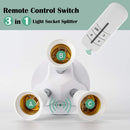 JACKYLED Remote Control 3 in 1 Light Socket Splitter E26 E27 Adapter Converter