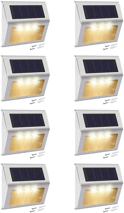 Solar Step Lights with Larger Battery Capacity JACKYLED 8-Pack