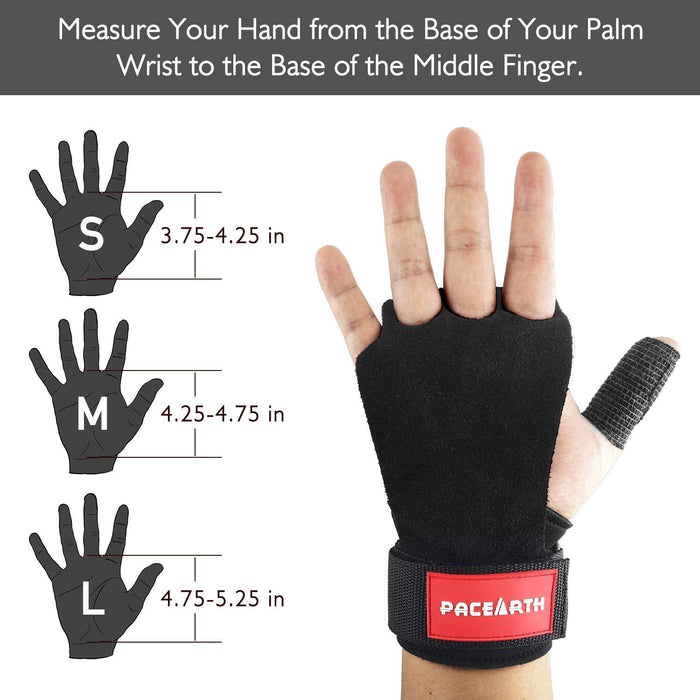 PACEARTH 3 Hole Leather Gymnastics Hand Grips