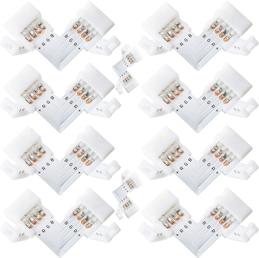 L Shape 4-Pin LED Connectors 10-Pack JACKYLED