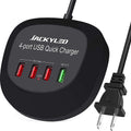 JACKYLED Portable Fast Charging Station, USB Charger Hub with Quick Charge 3.0,4 USB Ports