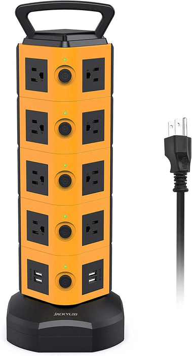 Power Strip Tower JACKYLED  3000W 13A 18 AC Outlets 4 USB Ports