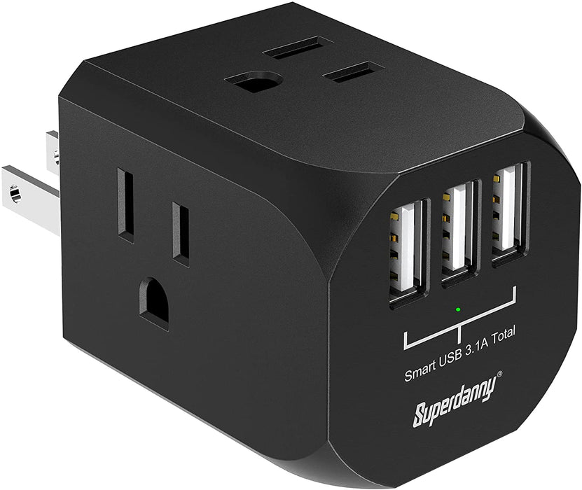 Multi-Plug Outlet Extender, SUPERDANNY Power Adapter