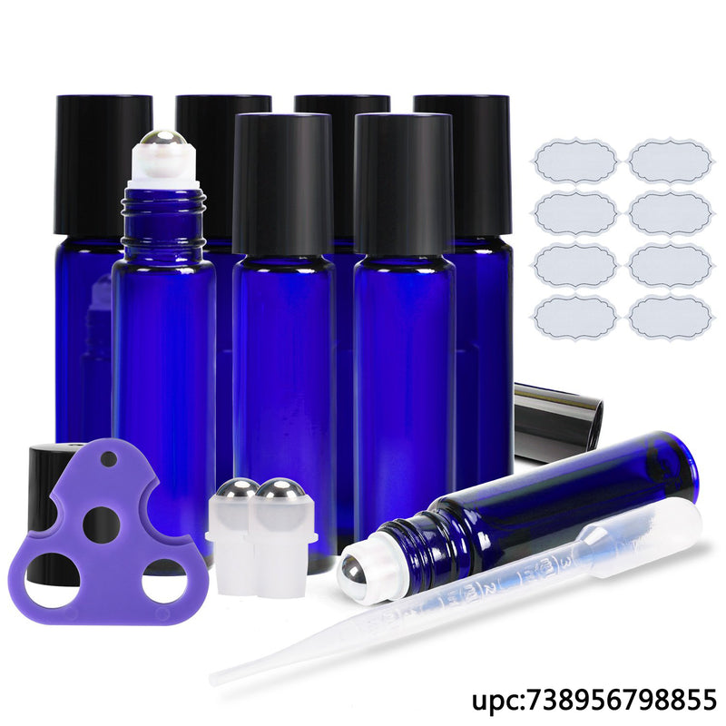 ULG 10ml Cobalt Blue Glass Empty Bottles 8 Piece