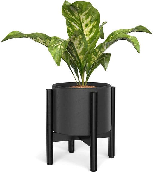 ULG  10 Inch Plant Stand Mid Century Wood Flower Planter Holder Stand (Plant Pot Not Included)