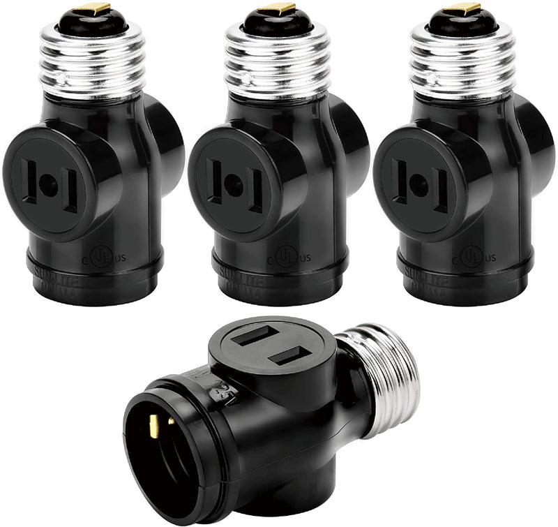 UL-listed 2 Outlet Light Socket Adapter JACKYLED