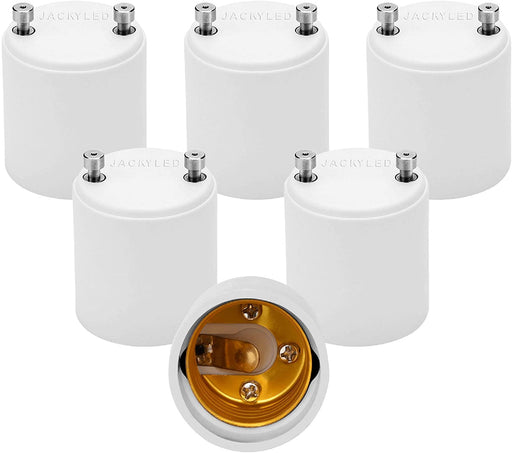 JACKYLED GU24 to E26 E27 Adapter 6-pack