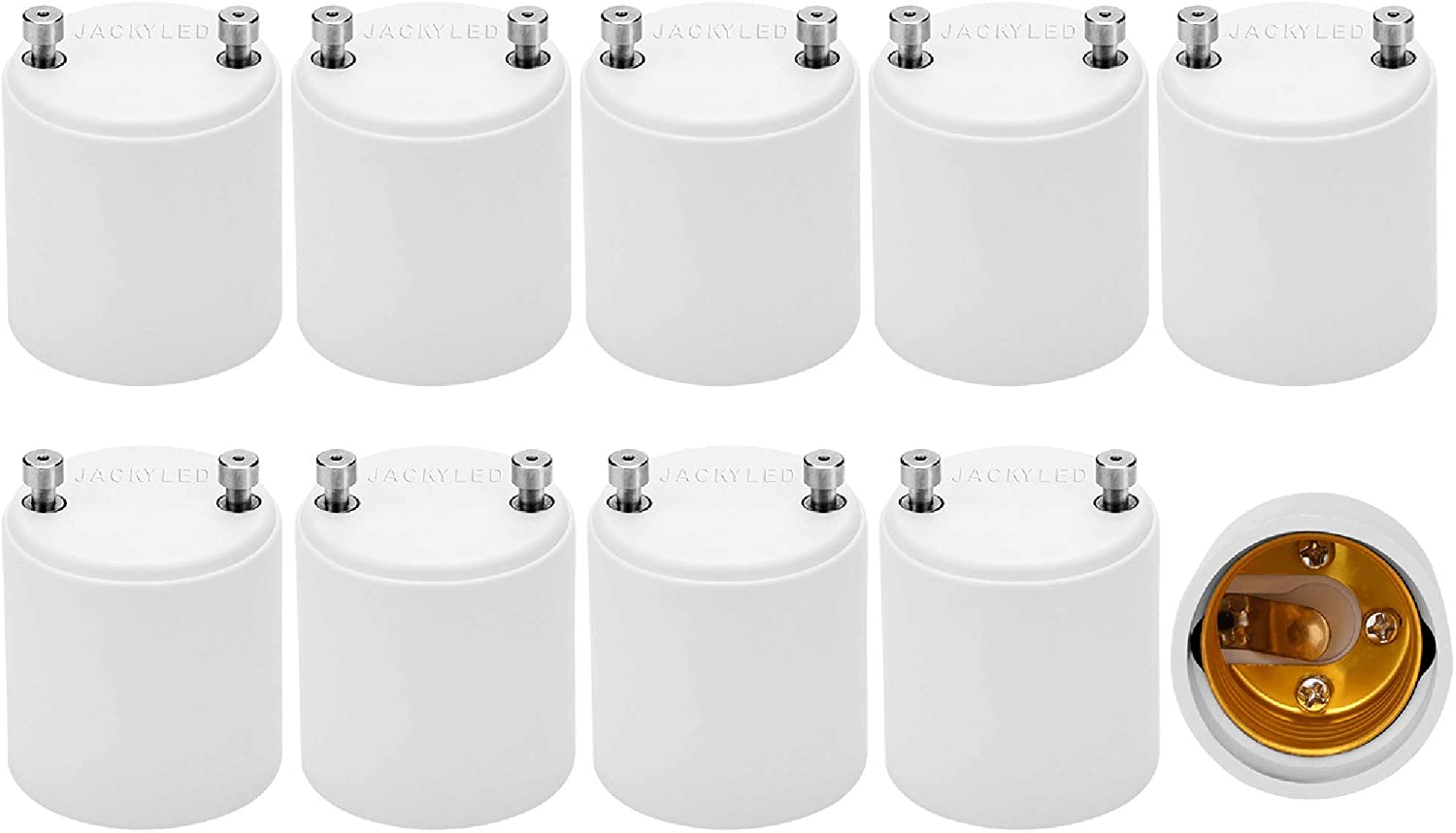 JACKYLED GU24 to E26 E27 Adapter 10-pack