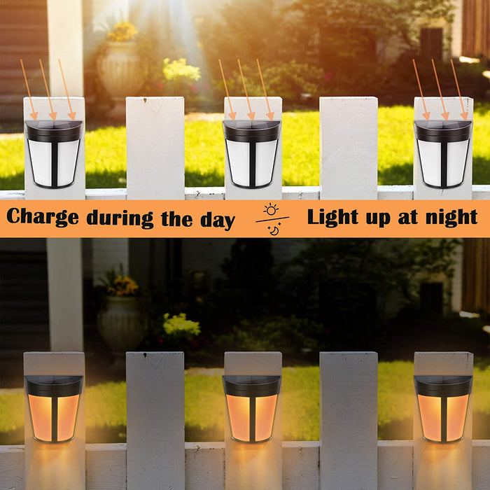 Solar Fence Lights Outdoor JACKYLED 8-packs