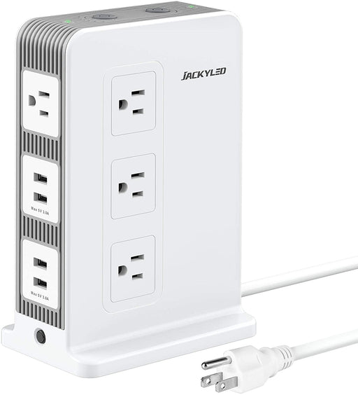 Vertical Power Strip Tower Surge Protector 15A, JACKYLED