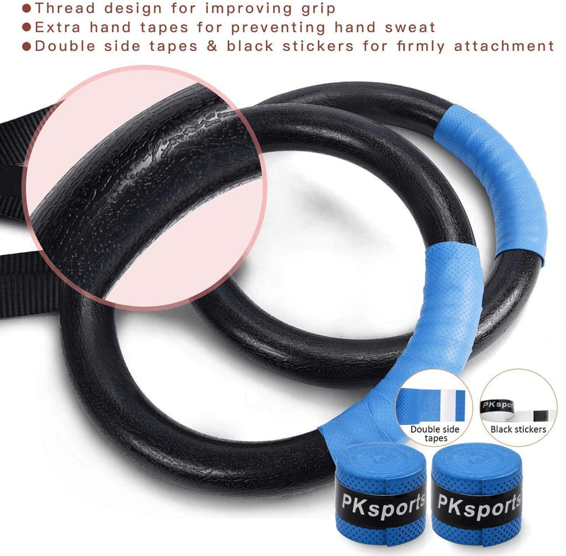 PACEARTH Gymnastic Rings 1100lbs Capacity with 14.76ft Adjustable Buckle Straps