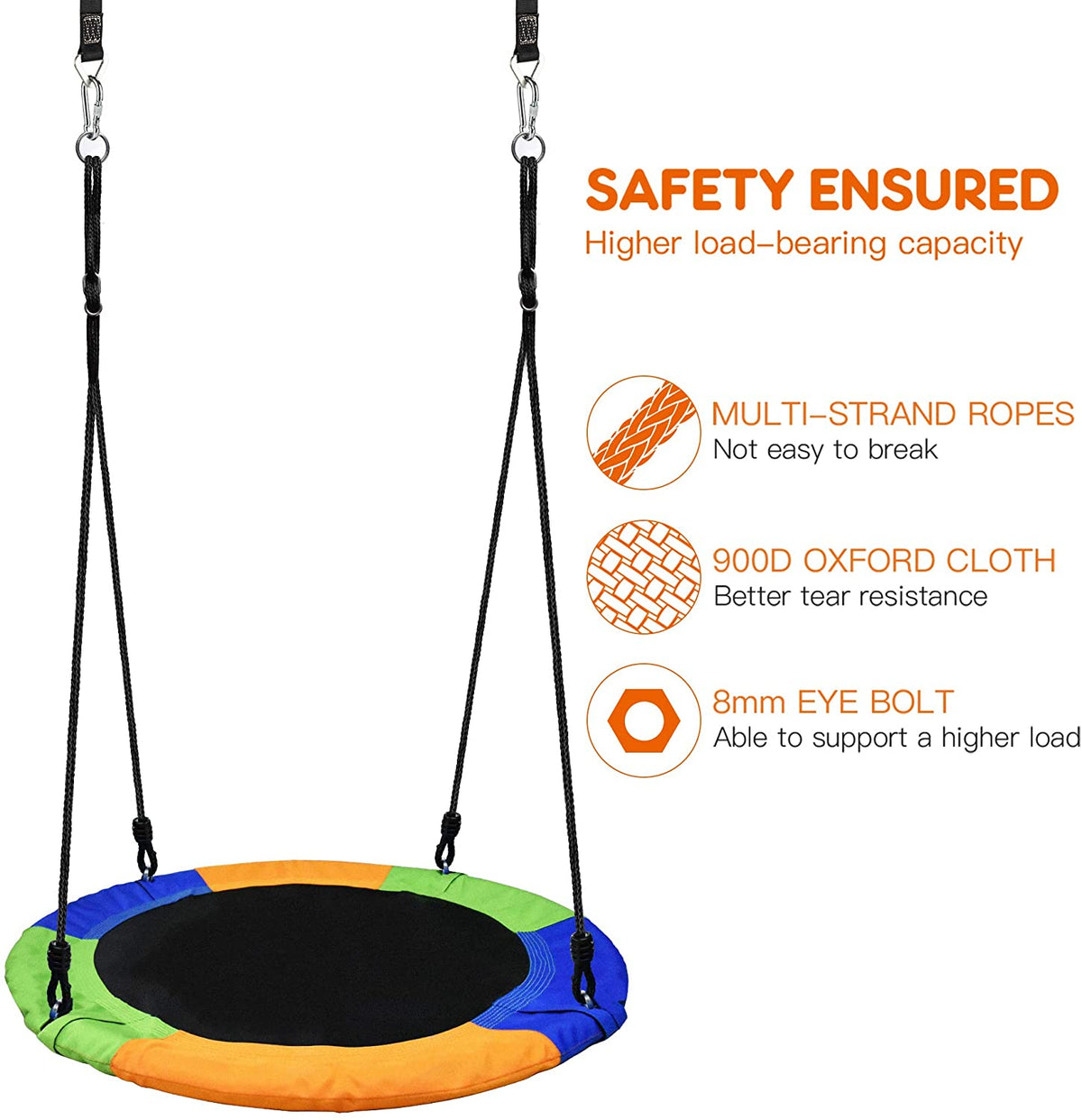 40 Inch Saucer Tree Swing PACEARTH Flying 660lb Weight Capacity 2 Added Hanging Straps Saucer Swing Swing Seat for Children Adults