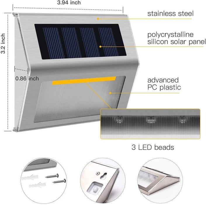 Solar Step Lights with Larger Battery Capacity JACKYLED 8-Pack