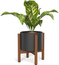 ULG  10 Inch Plant Stand Mid Century Wood Flower Planter Holder Stand (Plant Pot Not Included)