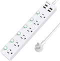 SUPERDANNY Sub-Control USB Surge Protector Power Strip Mountable 5ft Extension Cord