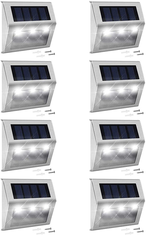 Solar Step Lights with Larger Battery Capacity JACKYLED 8-Pack