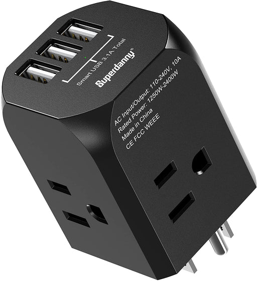 Multi-Plug Outlet Extender, SUPERDANNY Power Adapter