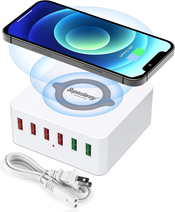 USB Fast Charger with Wireless Charging Station, SUPERDANNY