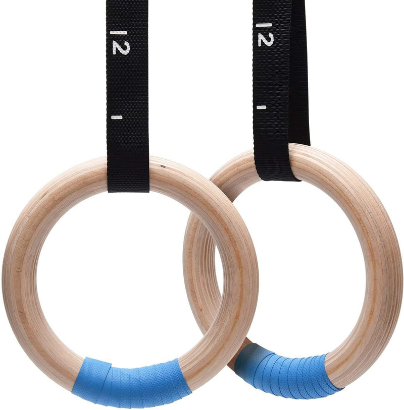 32mm Wooden Gymnastics Rings, 1500lbs PACEARTH