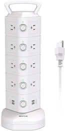 Power Strip Tower JACKYLED  3000W 13A 18 AC Outlets 4 USB Ports