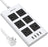 JACKYLED 9.8 Ft Flat Plug Power Strip, 3.1A 4 USB Ports 6 Outlets