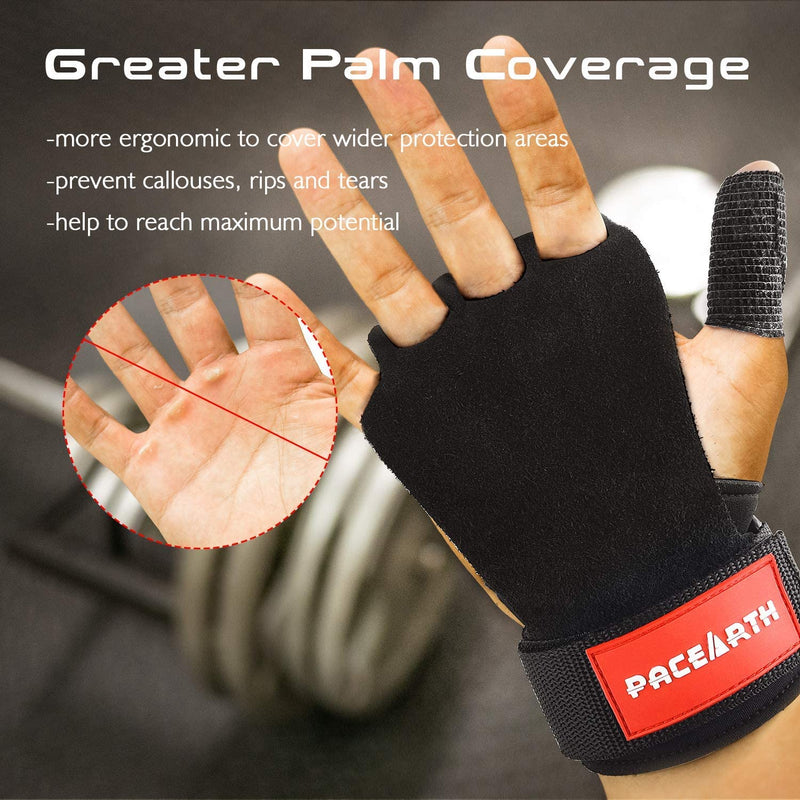 PACEARTH 3 Hole Leather Gymnastics Hand Grips