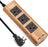 SUPERDANNY 9.8ft 3 Outlet Power Strip with 2 USB 10A Wood Grain