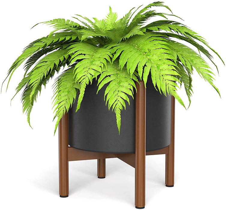 ULG 12 Inch Plant Stand Mid Century Wood Flower Planter Holder Stand (Plant Pot Not Included)