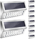 Upgraded 30 LED Solar Step Lights 3000K JACKYLED 10-Pack
