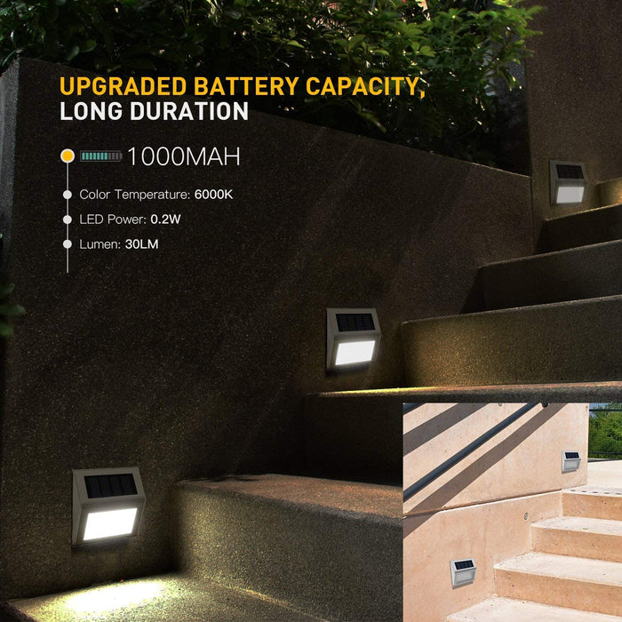 Solar Step Lights with Larger Battery Capacity JACKYLED 8-Pack