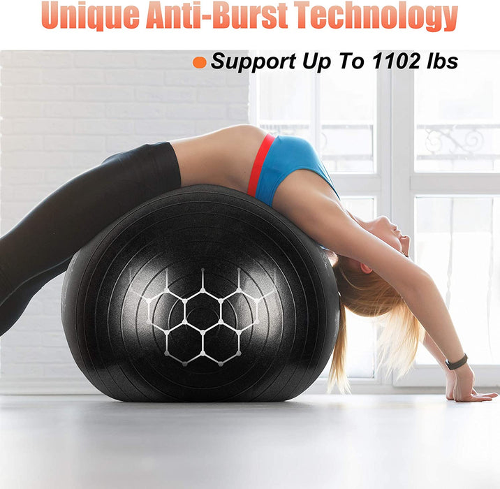 PACEARTH Exercise Ball 65cm Thick Yoga Ball Chair,Anti-Slip Stability Ball