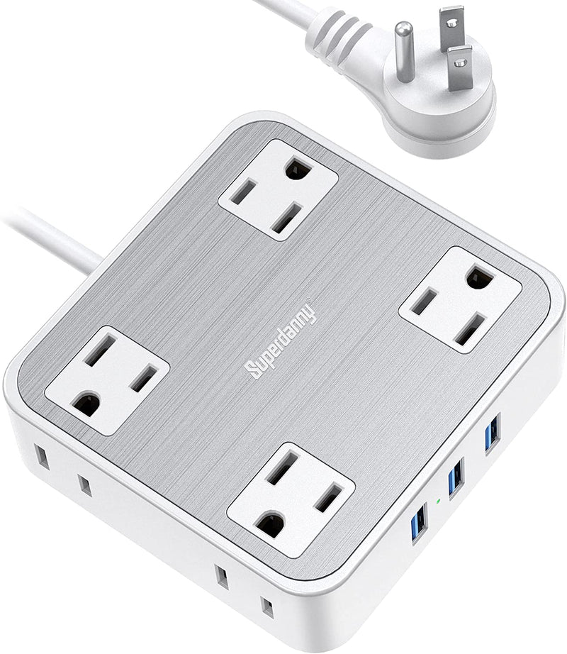 SUPERDANNY Surge Protector, 8 Outlets, 3 USB Ports, 5 Ft