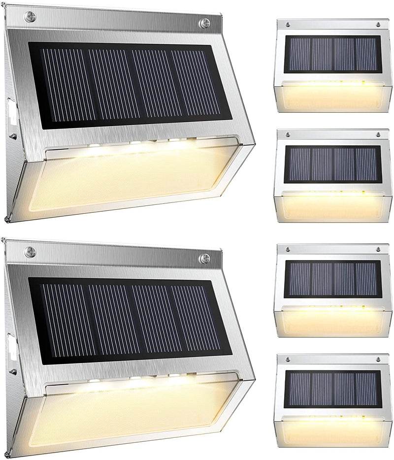 3 LED Solar Step Lights 6 Pack Outdoor, JACKYLED