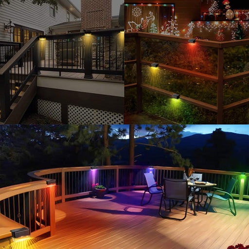 JACKYLED Solar Deck Lights Outdoor Step Lights 2 Lighting Modes