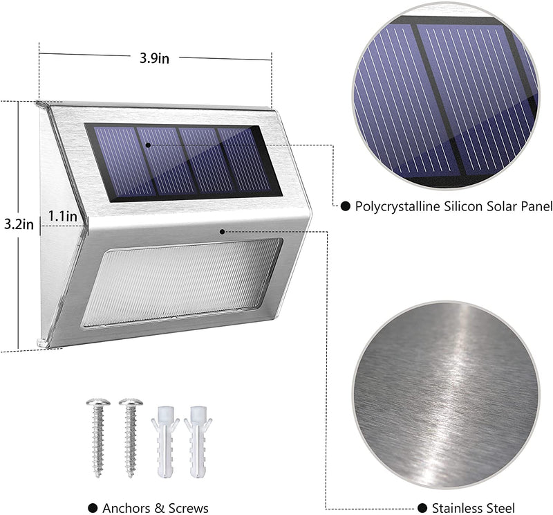 3 LED Solar Deck Lights Outdoor JACKYLED 16-Pack