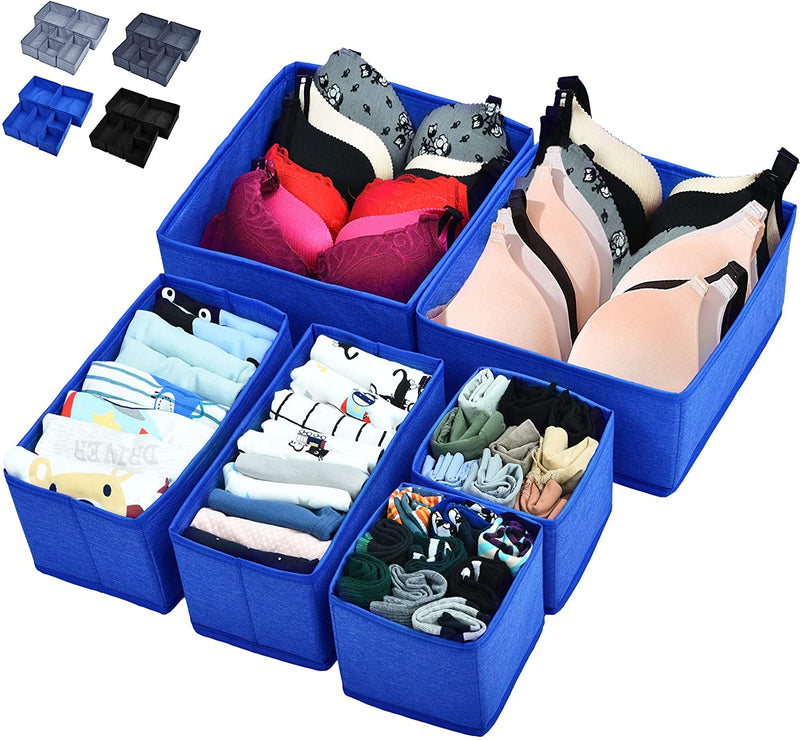 ULG Clothing Drawer Organizer Machine Washable 4 Pack, Closet Drawer  Dividers Foldable Sock Underwear Organizer