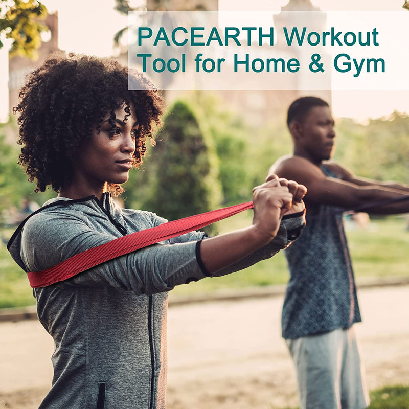 PACEARTH Long Resistance Bands with Door Anchor & Bag